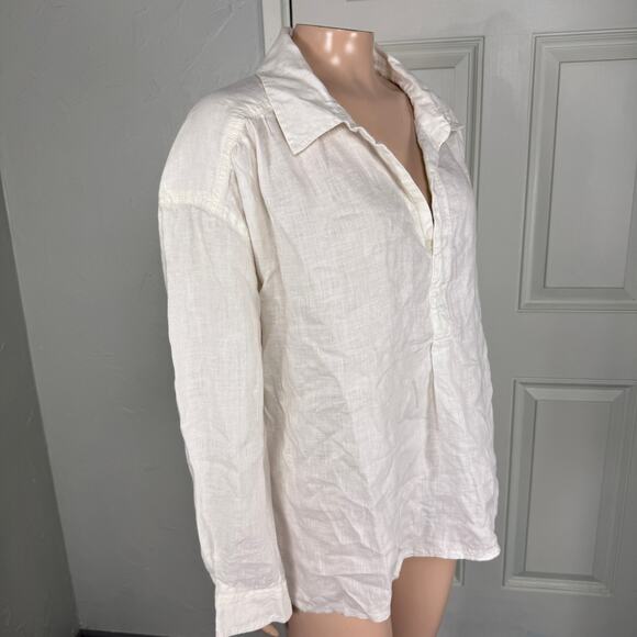 Sundance Women's Shirt M Linen Long sleeve Pullover Button Bohemian Casual WW11 - Picture 4 of 6